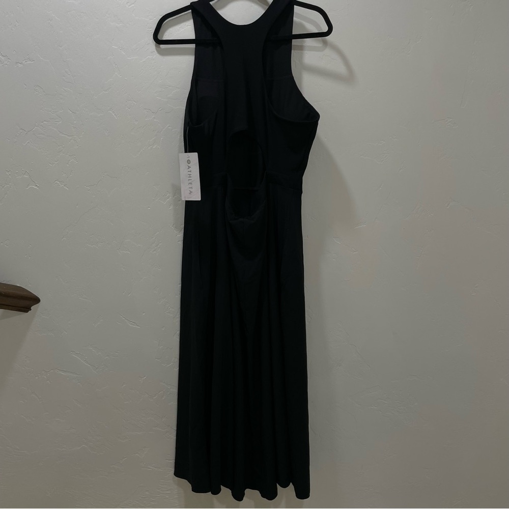 NWT Athleta Winona Midi Support Dress Women's XLT Black Fit & Flare Athletic - Picture 13 of 16